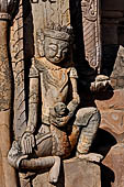 Elaborate figures carved in stucco decorate the ancient stupas, Kakku Buddhist Ruins. Shan State in Myanmar (Burma).
